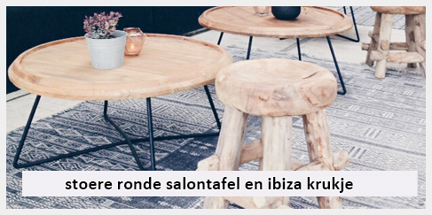 Verbazingwekkend stoere ronde salontafel en ibiza krukje | Ibiza Outdoor IG-78